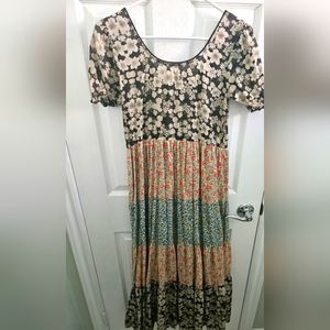 NWOT Floral Prarie Boho Cotton Maxi Dress